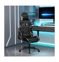 vidaXL Gaming Chair with Footrest Black and Camouflage Faux Leather