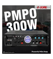 5 Core Car Amplifier 300W Dual Channel Amplifiers Car Audio w Mosfet Power Supply Premium Amp with Eq Control 2 Mic 1 Usb and Sd Card Input -Cea 14