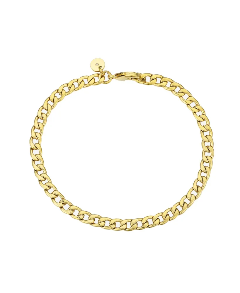 ModaSport Gold-Tone Stainless Steel Flat Curb Bracelet