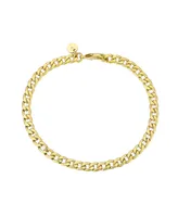 ModaSport Gold-Tone Stainless Steel Flat Curb Bracelet