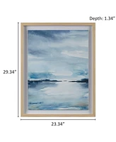 Madison Park Sparkling Sea Framed Glass and Single Matted Abstract Landscape Coastal Wall Art