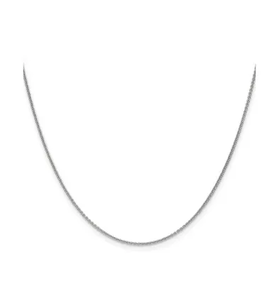18K White Gold 16" Diamond-cut Cable Chain Necklace