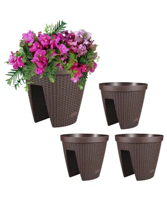 Aoodor Quindarrius Outdoor Railing Planter (Set of 4)