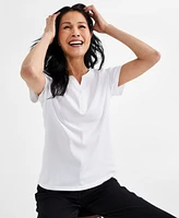 Style & Co Petite Cotton Henley Short-Sleeve T-Shirt, Created for Macy's