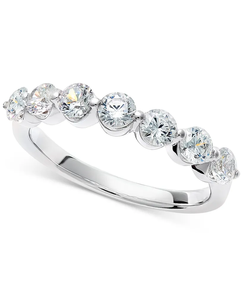 Diamond Seven Stone Band (1 ct. t.w.) in 14k White Gold