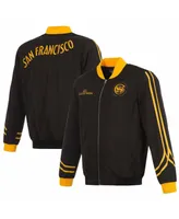 Men's Jh Design Black Golden State Warriors 2023/24 City Edition Nylon Full-Zip Bomber Jacket