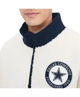 Men's Tommy Hilfiger White Dallas Cowboys Jordan Sherpa Quarter-Zip Jacket