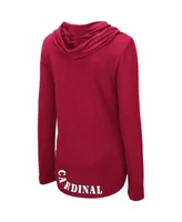 Women's Colosseum Cardinal Stanford My Lover Lightweight Hooded Long Sleeve T-shirt