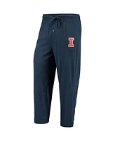 Men's Concepts Sport Navy, Heathered Charcoal Distressed Illinois Fighting Illini Meter Long Sleeve T-shirt and Pants Sleep Set