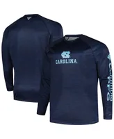 Men's Columbia Navy North Carolina Tar Heels Big & Tall Terminal Tackle Raglan Omni-Shade Long Sleeve T-shirt