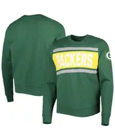 Men's '47 Brand Heathered Green Distressed Bay Packers Bypass Tribeca Pullover Sweatshirt