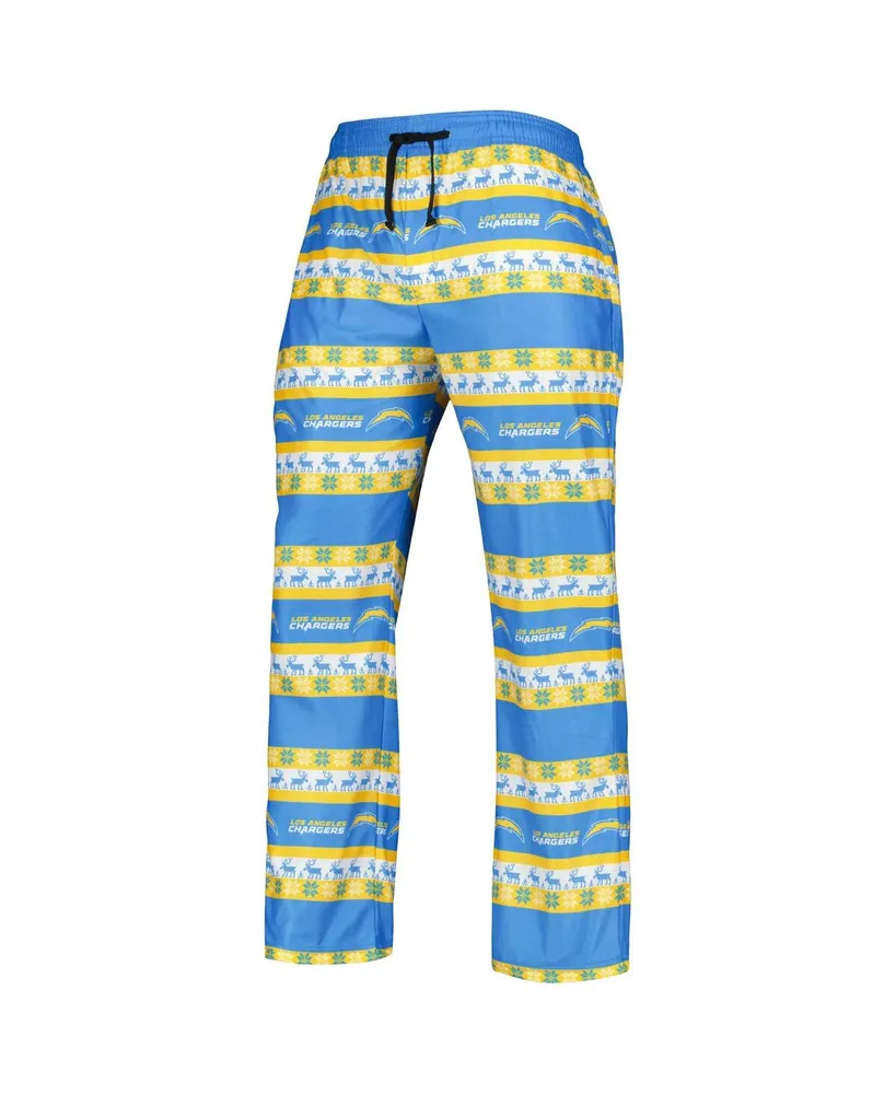 Men's Foco Powder Blue Los Angeles Chargers Team Ugly Pajama Set