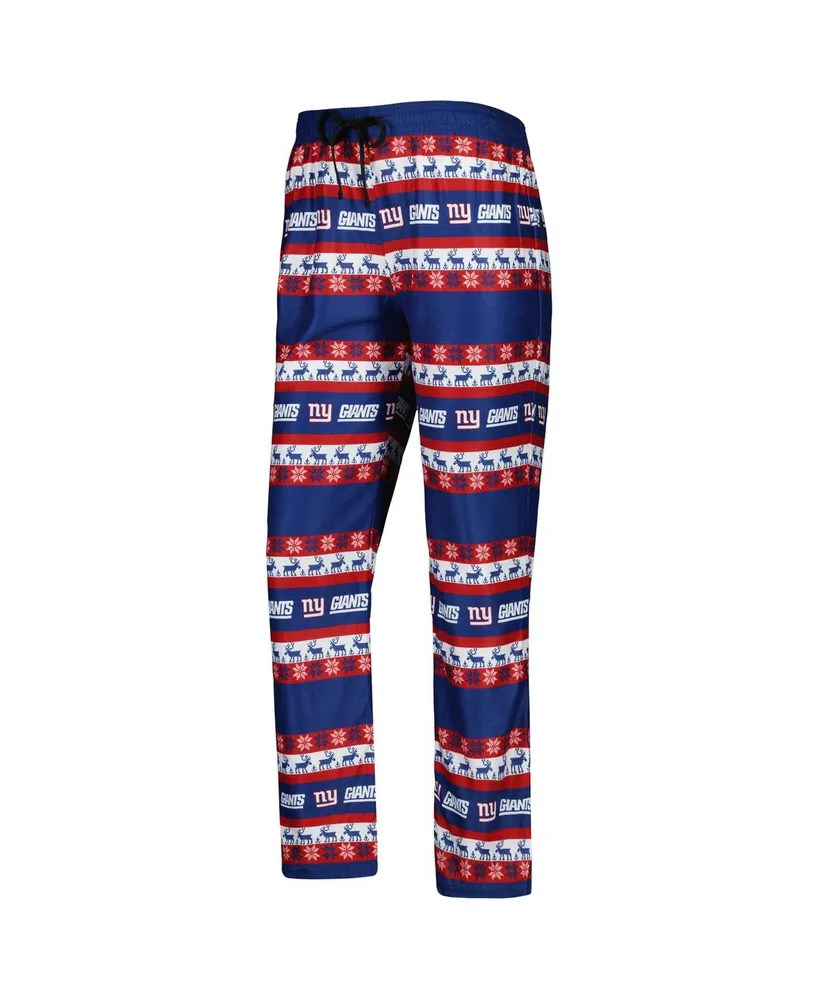 Women's Foco Royal New York Giants Holiday Ugly Pajama Set