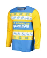 Men's Foco Powder Blue Los Angeles Chargers Team Ugly Pajama Set