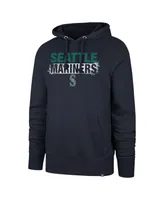 Men's '47 Brand Navy Distressed Seattle Mariners Base Slide Headline Pullover Hoodie