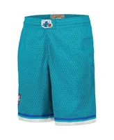 Big Boys Mitchell & Ness Teal Charlotte Hornets Hardwood Classics Swingman Shorts