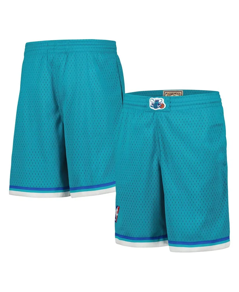 Big Boys Mitchell & Ness Teal Charlotte Hornets Hardwood Classics Swingman Shorts