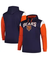 Men's Profile Navy Chicago Bears Big and Tall Trench Battle Pullover Hoodie