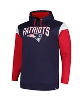 Men's Profile Navy New England Patriots Big and Tall Trench Battle Pullover Hoodie