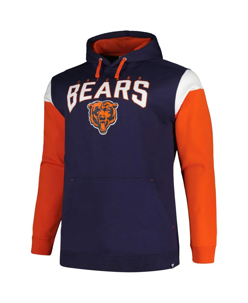 Men's Profile Navy Chicago Bears Big and Tall Trench Battle Pullover Hoodie