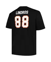 Men's Profile Eric Lindros Black Philadelphia Flyers Big and Tall Captain Patch Name Number T-shirt