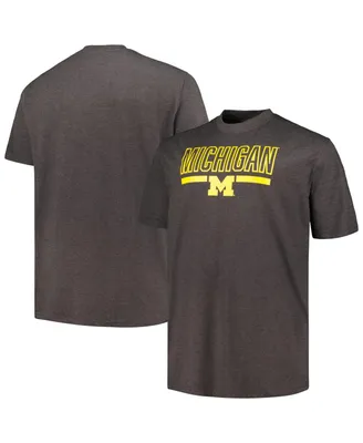 Men's Profile Heather Charcoal Michigan Wolverines Big and Tall Team T-shirt