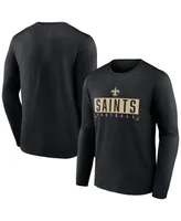 Men's Fanatics Black New Orleans Saints Big and Tall Wordmark Long Sleeve T-shirt