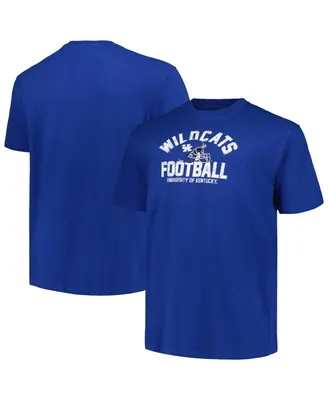 Men's Champion Royal Distressed Kentucky Wildcats Big and Tall Football Helmet T-shirt