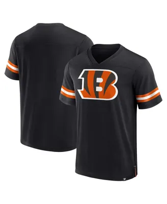 Men's Fanatics Black Cincinnati Bengals Jersey Tackle V-Neck T-shirt