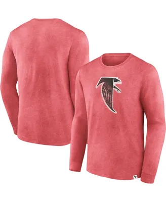 Men's Fanatics Heather Red Distressed Atlanta Falcons Washed Primary Long Sleeve T-shirt
