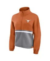 Women's Fanatics Texas Orange Texas Longhorns Fleece Half-Zip Jacket