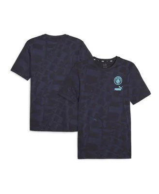 Men's Puma Navy Manchester City FtblCore Allover Print T-shirt