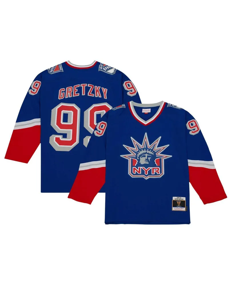 Men's Mitchell & Ness Wayne Gretzky Navy New York Rangers 1996/97 Blue Line Player Jersey