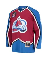 Men's Mitchell & Ness Peter Forsberg Burgundy Colorado Avalanche 1995/96 Blue Line Player Jersey