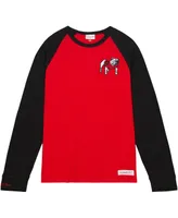 Men's Mitchell & Ness Red Georgia Bulldogs Legendary Slub Raglan Long Sleeve T-shirt