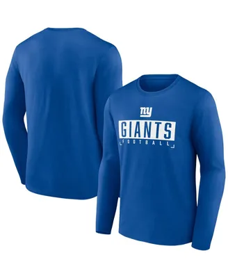 Men's Fanatics Royal New York Giants Stack The Box Long Sleeve T-shirt