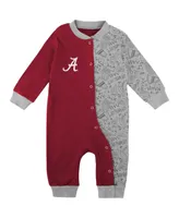 Newborn and Infant Boys Girls Crimson Alabama Tide Playbook Two-Tone Full-Snap Jumper