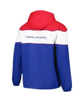 Men's G-iii Sports by Carl Banks Royal Kansas Jayhawks Center Line Half-Zip Raglan Hoodie Jacket