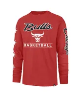 Men's '47 Brand Red Chicago Bulls 2023/24 City Edition Triplet Franklin Long Sleeve T-shirt
