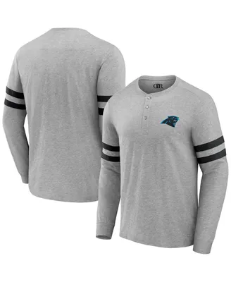 Men's Nfl x Darius Rucker Collection by Fanatics Heather Gray Carolina Panthers Henley Long Sleeve T-shirt
