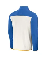 Men's Nfl x Darius Rucker Collection by Fanatics Powder Blue, Cream Los Angeles Chargers Micro Fleece Quarter-Snap Jacket