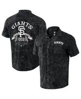 Men's Darius Rucker Collection by Fanatics Black Distressed San Francisco Giants Denim Team Color Button-Up Shirt