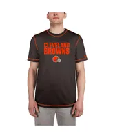 Men's New Era Brown Cleveland Browns Third Down Puff Print T-shirt