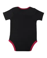 Infant Boys and Girls Black, Red, Gray Miami Heat Bank Shot Bodysuit, Hoodie T-shirt and Shorts Set