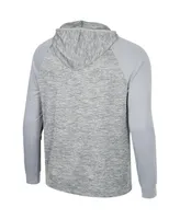 Men's Colosseum Gray Oregon Ducks Cybernetic Raglan Quarter-Zip Hooded Top