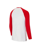 Men's Concepts Sport White, Red Atlanta Falcons Tinsel Raglan Long Sleeve T-shirt and Pants Sleep Set