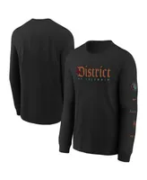 Big Boys Nike Black Distressed Washington Wizards 2023/24 City Edition Max90 Long Sleeve T-shirt