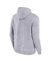 Men's Mitchell & Ness Heather Gray Distressed Philadelphia Eagles Pocket Passer Pullover Hoodie