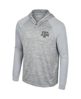 Men's Colosseum Gray Texas A&M Aggies Cybernetic Raglan Quarter-Zip Hooded Top