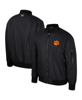 Men's Colosseum Black Clemson Tigers Full-Zip Bomber Jacket